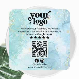 Cartão De Informações Código QR do Google Reviews Logotipo Moderno Avali