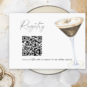 Cartão De Informações Código QR do Martini Coffee para registro de chá d