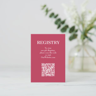 Cartão De Informações Código QR do Registro de Casamento Chic Magenta