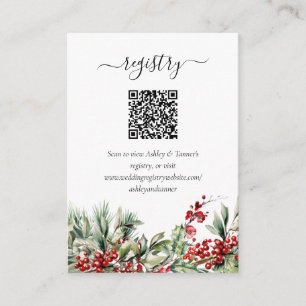 Cartão De Informações Código QR do Registro de Casamento de Natal de Inv