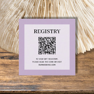 Cartão De Informações Código QR do Registro de Casamento Lavanda