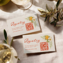 Cartão De Informações Código QR do Registro de Casamento Love at First S
