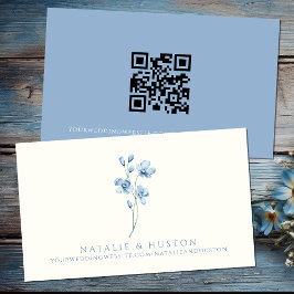 Cartão De Informações Código QR do Registro de Chá de Panela Blue Wildfl