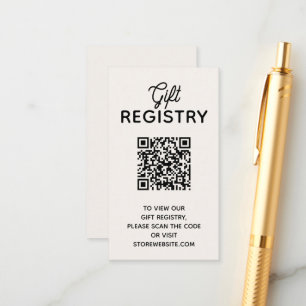 Cartão De Informações Código QR do Registro de Chás de Bebê Chic Ivory