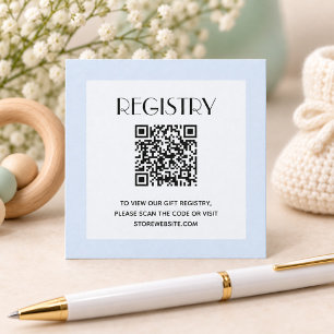 Cartão De Informações Código QR do Registro de Chás de Bebê Menino Chic