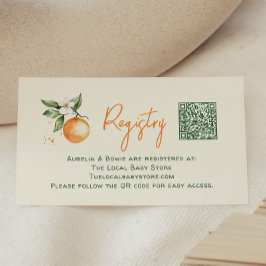 Cartão De Informações Código QR do Registro de Chás de fraldas de Citros