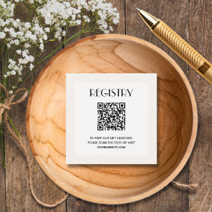 Cartão De Informações Código QR do Registro de Chuvada de Bebê Neutro Ch
