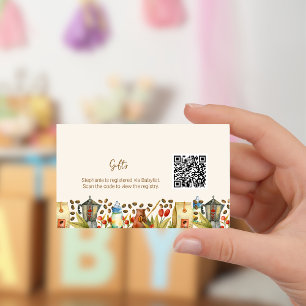Cartão De Informações Código QR do Registro de Presentes Café Um Bebê E