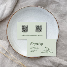 Cartão De Informações Código QR do Registro de Presentes do Chá de Noiva