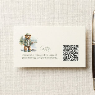 Cartão De Informações Código QR do Registro de Presentes Urso de Pelúcia