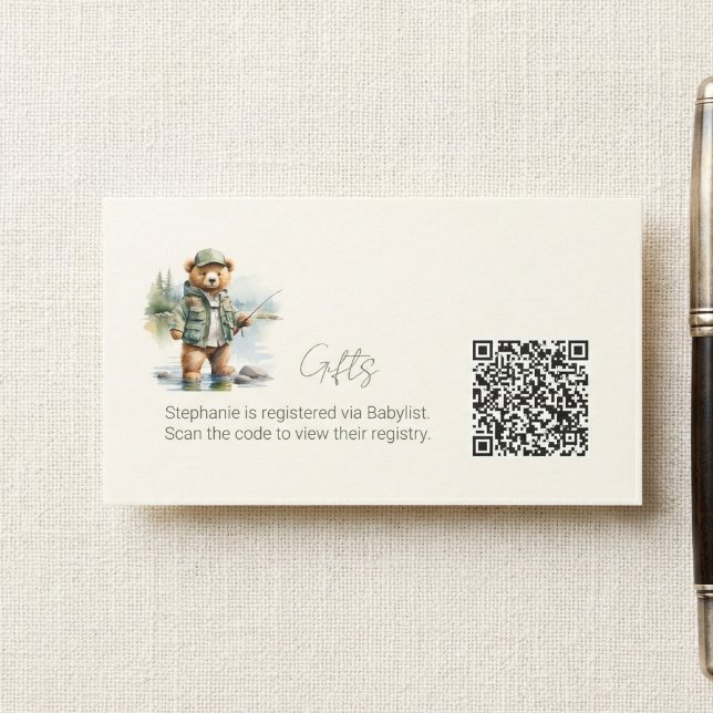 Cartão De Informações Código QR do Registro de Presentes Urso de Pelúcia (Criador carregado)