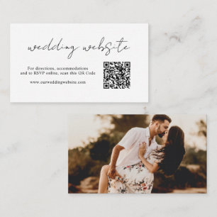 Cartão De Informações Código QR do Script Rustic Casamento Moderno