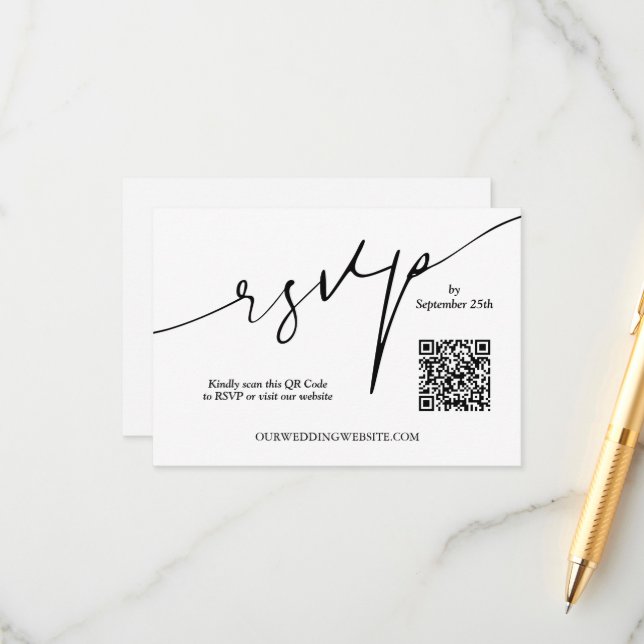 Cartão De Informações Código QR do Site Casado (Frente/Verso In Situ)