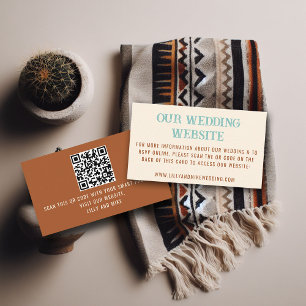 Cartão De Informações Código QR do Site de Casamento Cowboy Country West