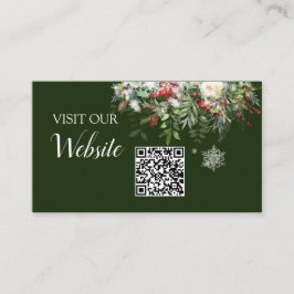 Cartão De Informações Código QR do Site de Casamento da Estação de Natal