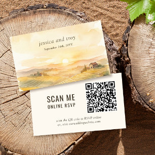 Cartão De Informações Código QR do Site de Casamento da Paisagem do Vinh