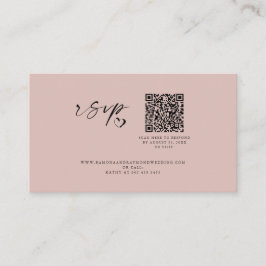 Cartão De Informações Código QR do Site de Casamento de Script Minimalis