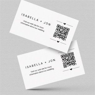 Cartão De Informações Código QR do Site de Casamento - Detalhes do Regis