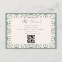 Código QR do Site de Casamento em Renda Sage Verde