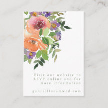 Código QR do Site de Casamento Floral Purple com A