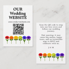 Cartão De Informações 🌈 Código QR do Site de Casamento Florescer Junt