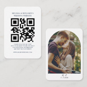 Cartão De Informações Código QR do Site de Casamento Foto RSVP