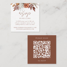 Cartão De Informações Código QR do Site de Casamento Moderno Floral de O