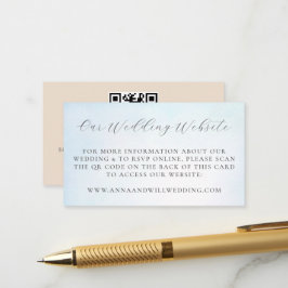Cartão De Informações Código QR do Site de Casamento Oceano Céu Azul Cas