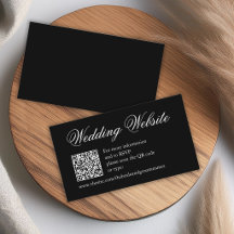 Código QR do Site de Casamento Preto e Caligrafia