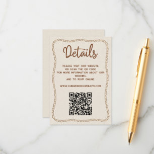 Cartão De Informações Código QR do Site de Detalhes do Casamento Russo O