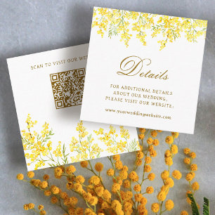 Cartão De Informações Código QR do Site de Detalhes do Casamento Yellow