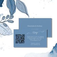Código QR do site de resposta de casamento azul em
