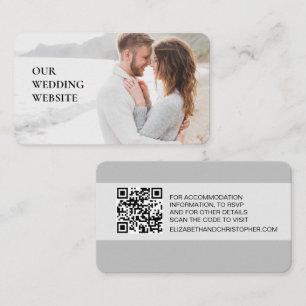 Cartão De Informações Código QR do site do nosso casamento, foto persona