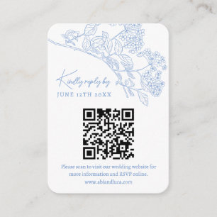 Cartão De Informações Código QR do site RSVP do Website da Chinoiserie T