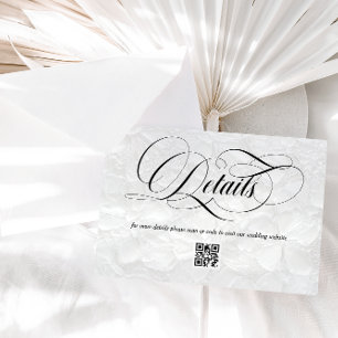 Cartão De Informações Código QR dos Detalhes do Casamento Moderno
