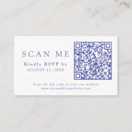 Cartão De Informações Código QR e Site de Casamento RSVP de Casamento Pe