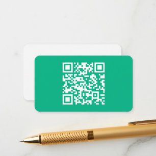 Cartão De Informações Código QR Editável Gerar o Seu Próprio   Verde Tea