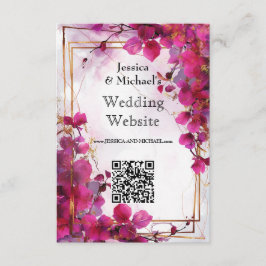 Cartão De Informações Código QR Enchantagem Fuchsia: Aquarela