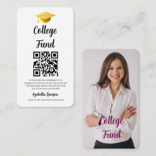 Cartão De Informações Código QR Festa de Formatura Fundo Universitário G