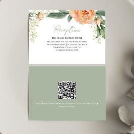Cartão De Informações Código QR Floral da Recepção de casamento de Pêsse