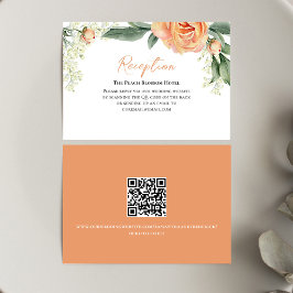 Cartão De Informações Código QR Floral da Recepção de casamento de Pêsse