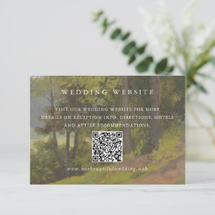 Cartão De Informações Código QR Floresta Rústica Casamento Elegante