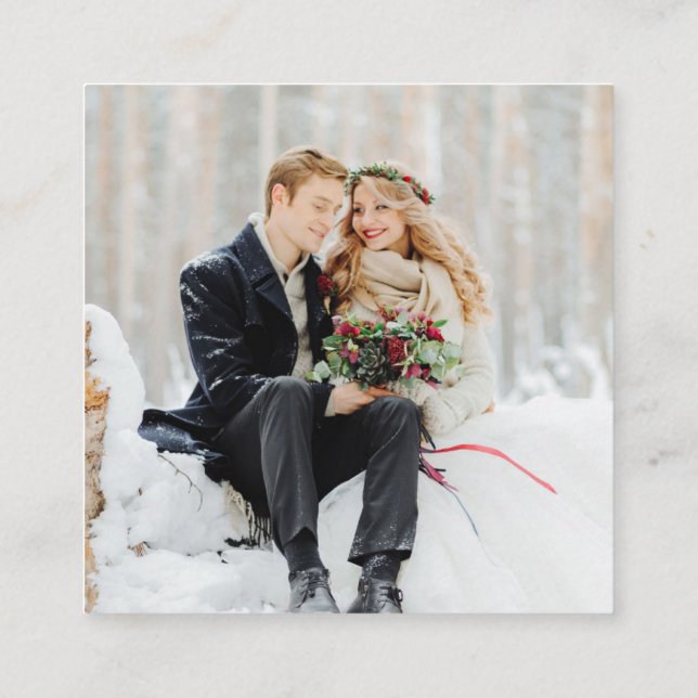 Cartão De Informações Código QR Foto RSVP (Verso)