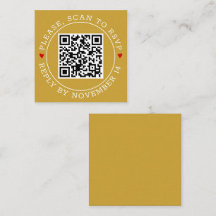 Cartão De Informações Código QR - fronteira de RSVP casamento de ouro mo