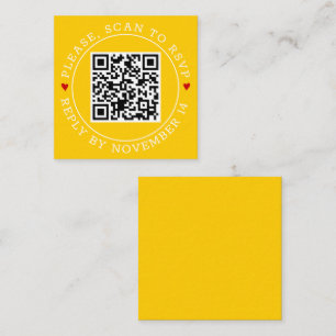 Cartão De Informações Código QR: fronteira RSVP e casamento amarelo de c