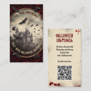 Cartão De Informações Código QR Halloween Costume Site Dracula Castle