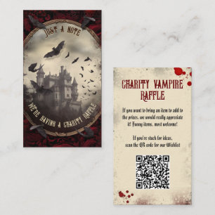 Cartão De Informações Código QR Halloween Raffle Haunted Dracula's Castl