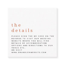 Código QR MINI Terracotta Detalhes do Casamento