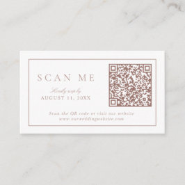 Cartão De Informações Código QR Mínimo Mínimo Moderado Monograma Dusty R