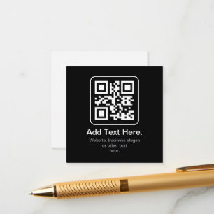 Cartão De Informações Código QR Modern Escaneável Preto Branco e Cinza